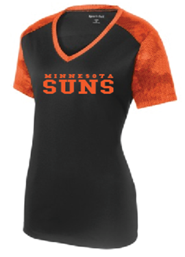 Picture of Suns Ladies ST CamoHex Colorblock V-Neck Tee